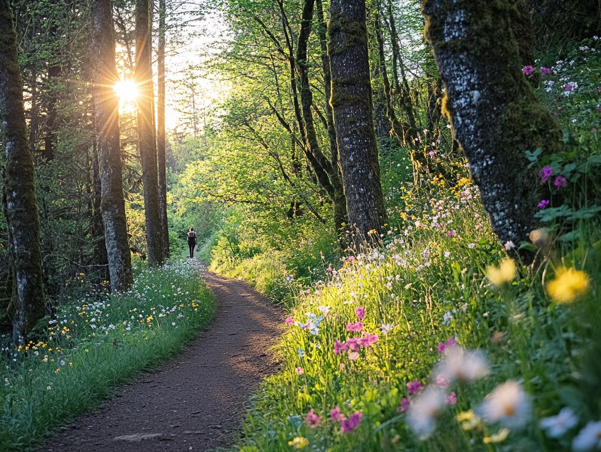 Visual summary of the benefits of nature walks