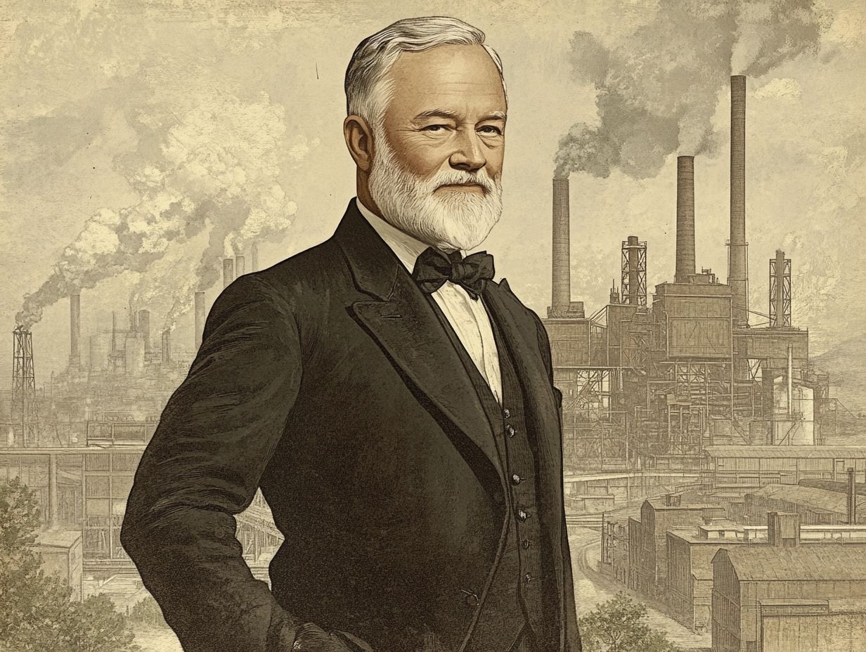 Andrew Carnegie at work during his early career.