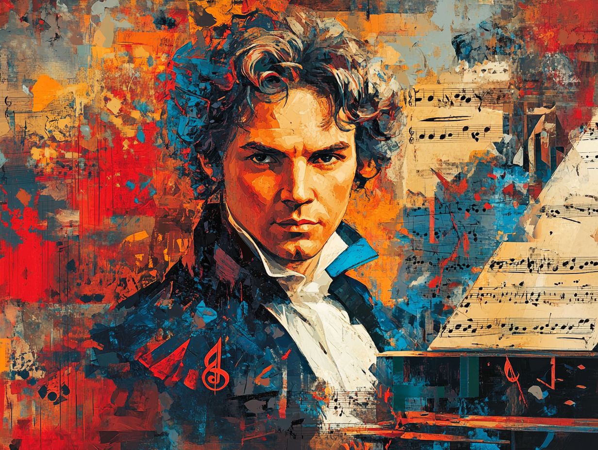 An artistic representation of Beethoven, symbolizing his journey through hearing loss.