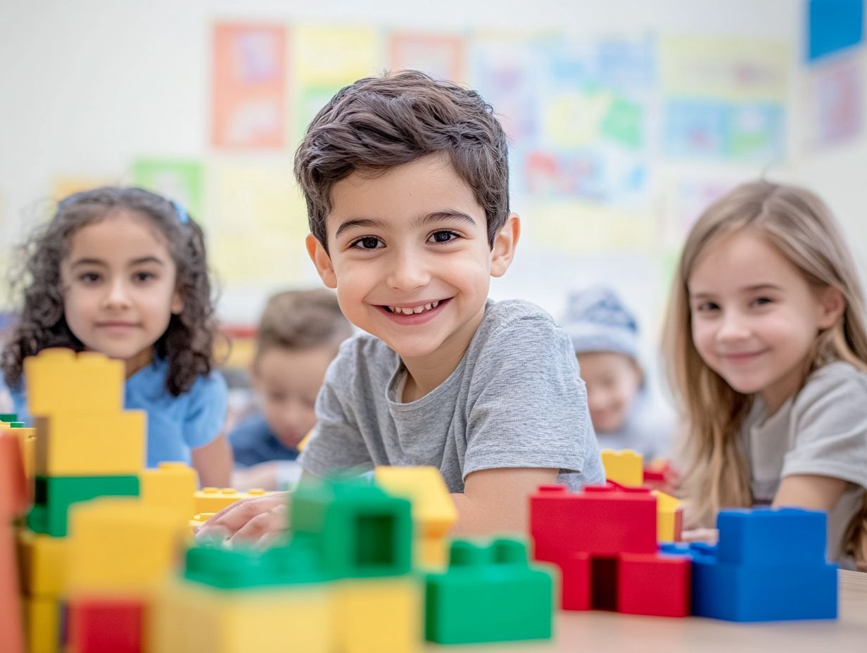 An adult demonstrating positive thinking in front of children