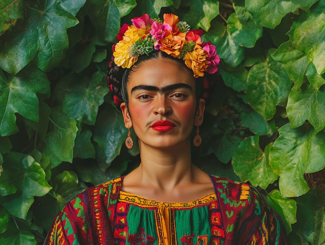 Frida Kahlo illustrating her challenges and struggles through art