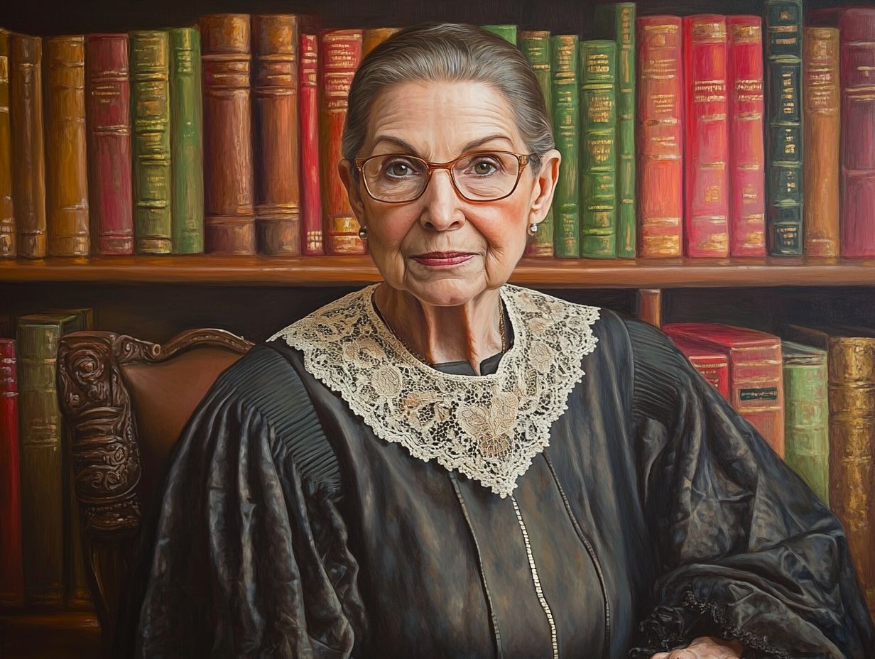 Illustration of Ruth Bader Ginsburg's impactful legacy